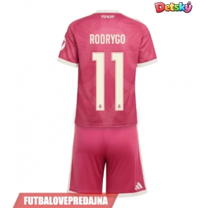 Lacne Dětský Futbalové dres Real Madrid Rodrygo Goes #11 2026-27 Krátky Rukáv - Tretina (+ trenírky)